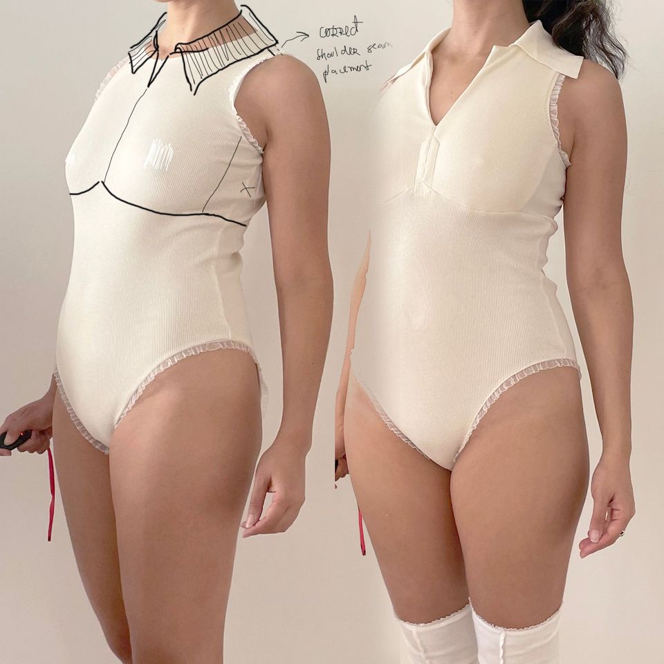 Keyhole Tie Front Bodysuit Pdf Sewing Pattern Beginner Friendly Cut Out  Bodysuit Pattern in Sizes XS-3XL 